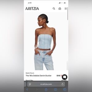 Denim Forum Debbie Denim Bustier Top